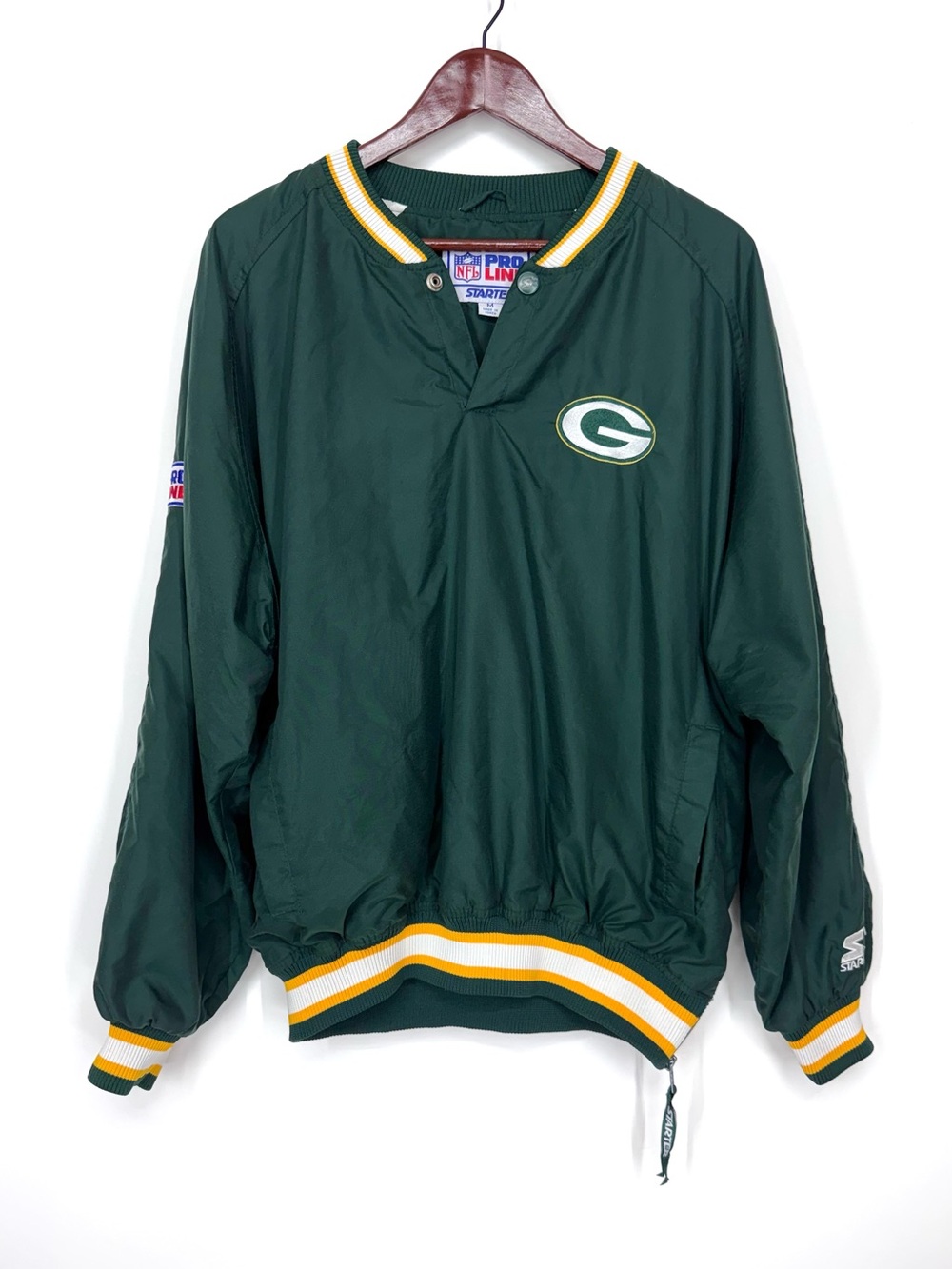 Vintage Starter Green Bay Packers Pullover Jacket Pro Line W/ Hip Zipper & Pull